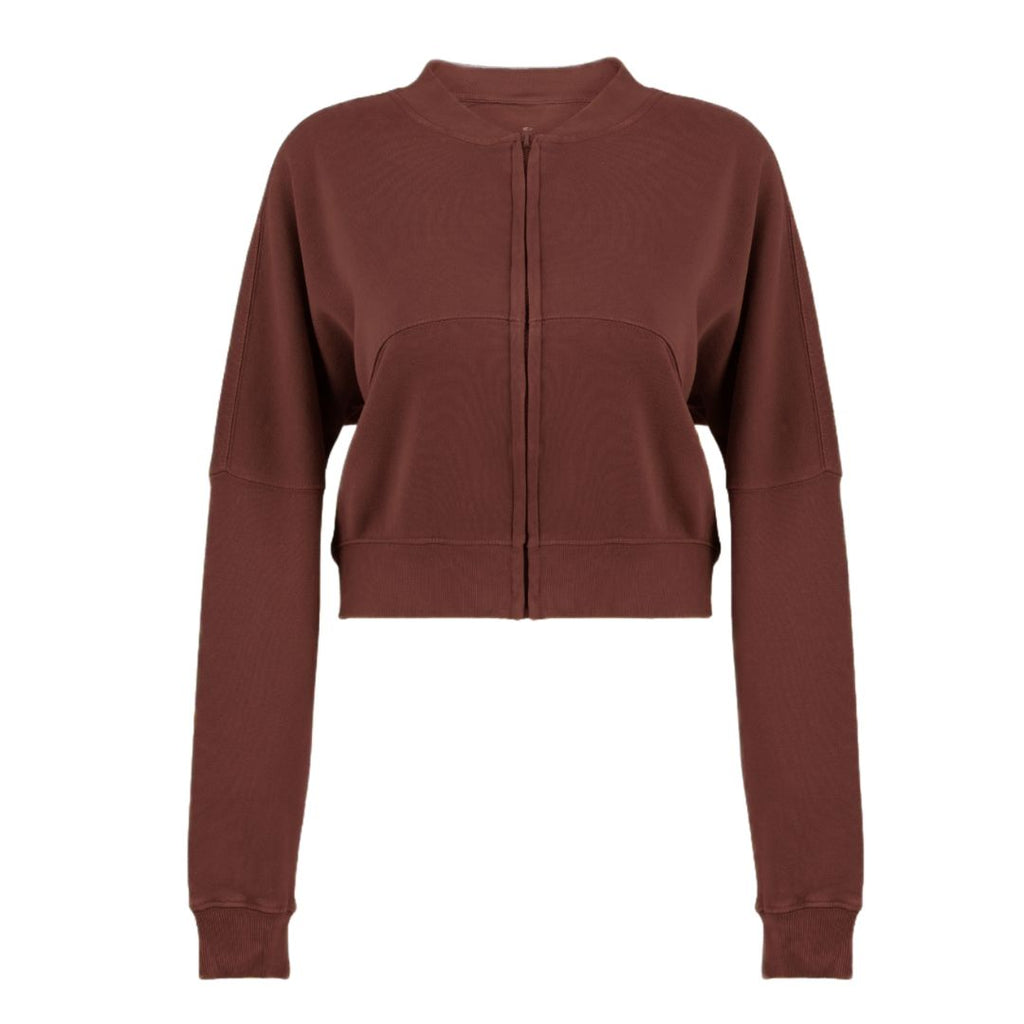 Women Acid Wash Crop Top Zip Tracksuit Straight Leg Joggers - Stylish Female Jacket