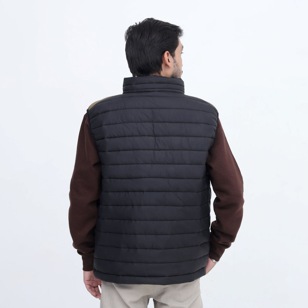 Hanzo SplitTone Quilted Puffer Jacket – Olive & Black Sleeveless Winter Jacket