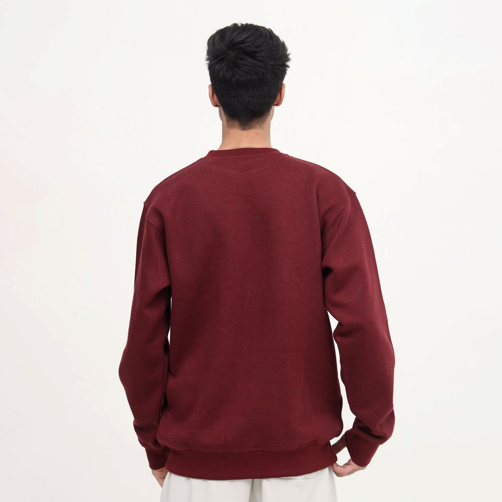 Maroon Pullover with SNOW Print & Snowflakes