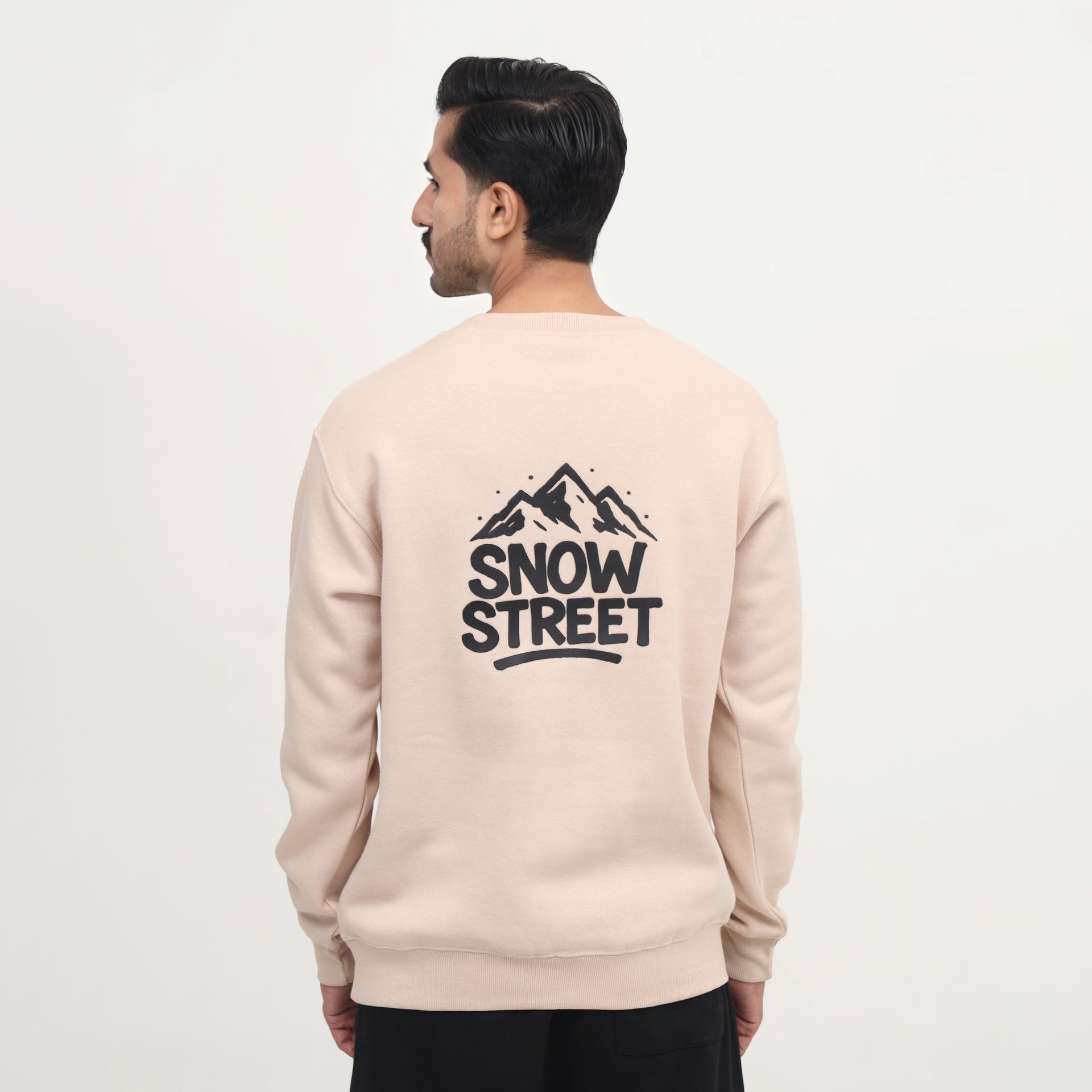 Beige Graphic Sweatshirt for Men