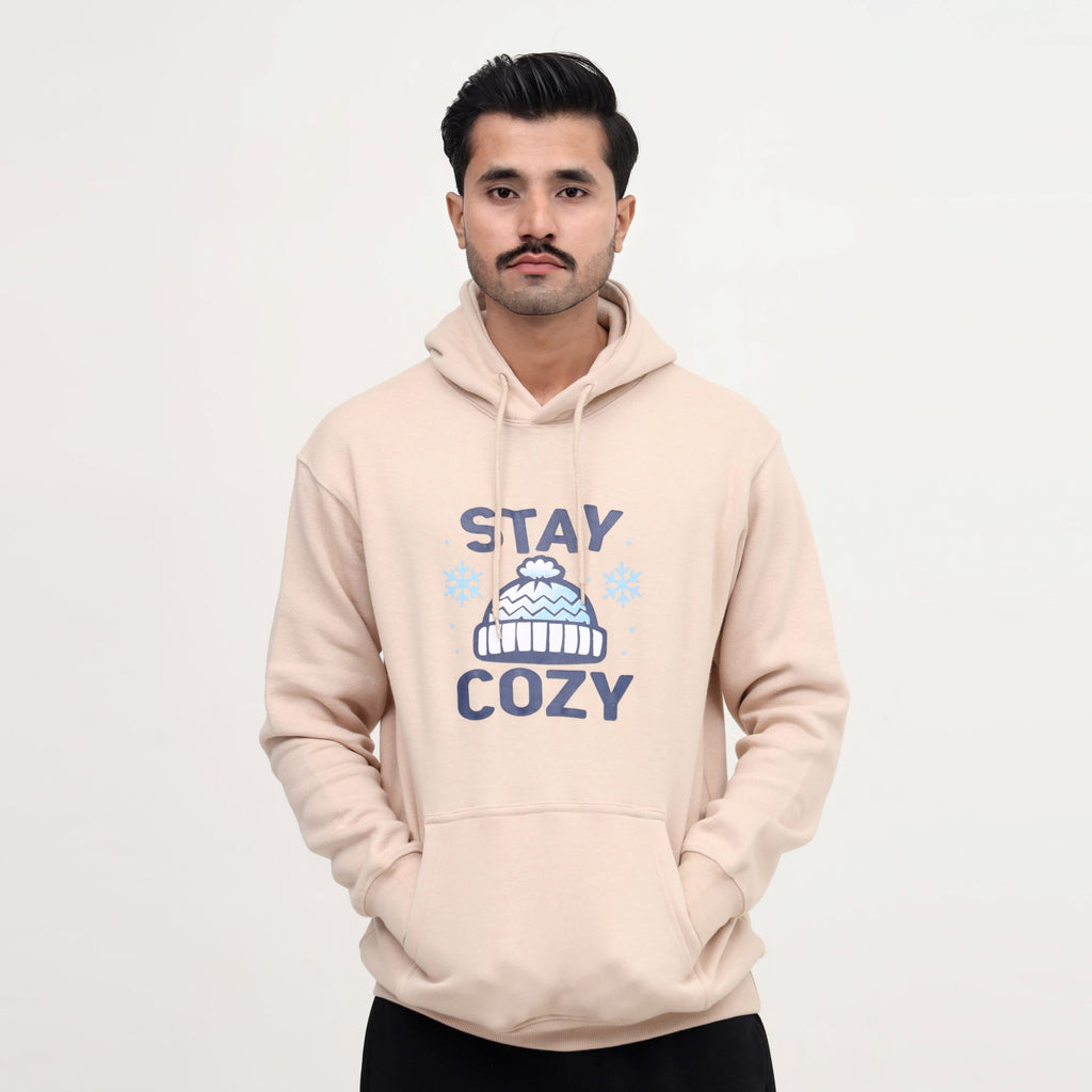 Beige Winter Hoodie for Men – Stay Cozy