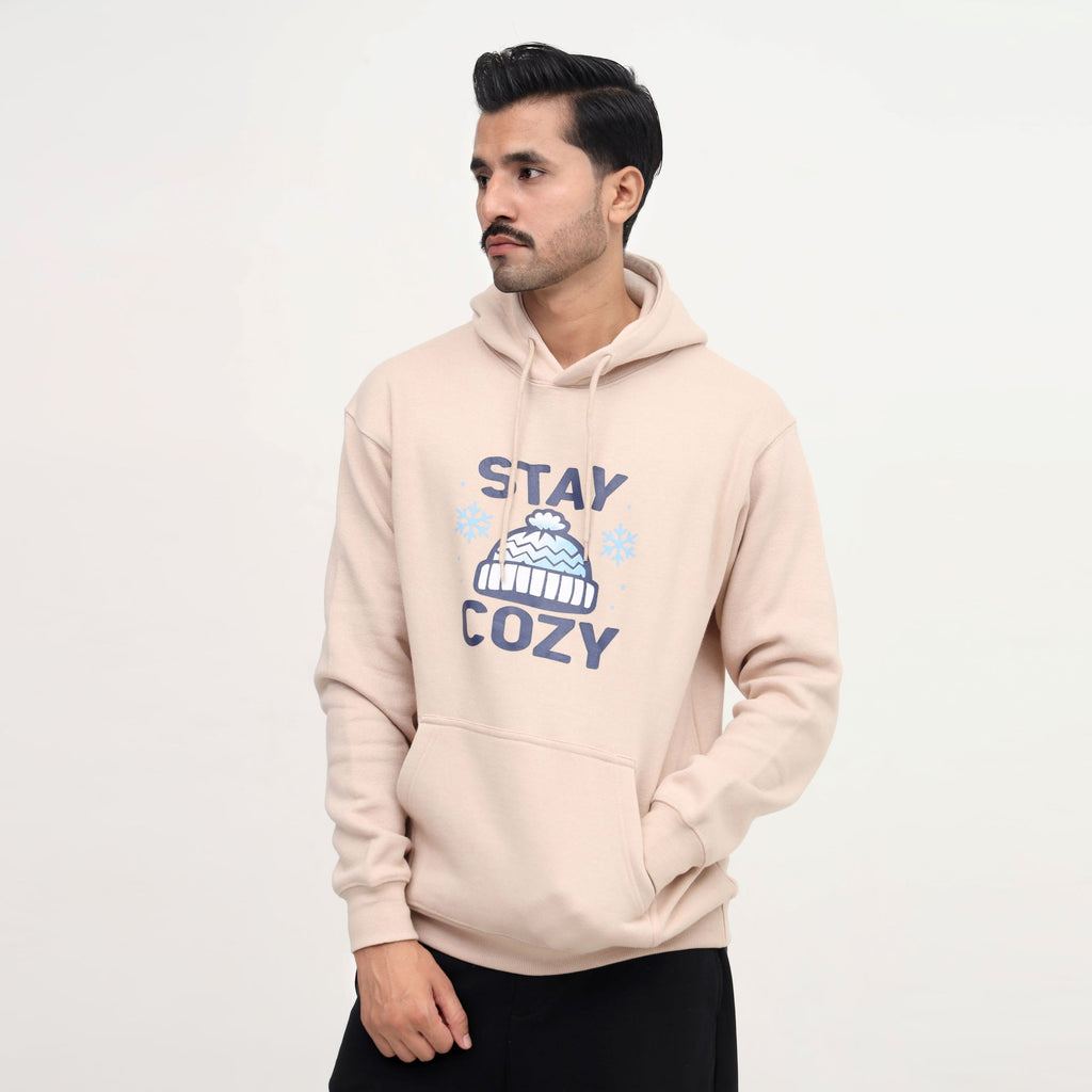 Beige Winter Hoodie for Men – Stay Cozy