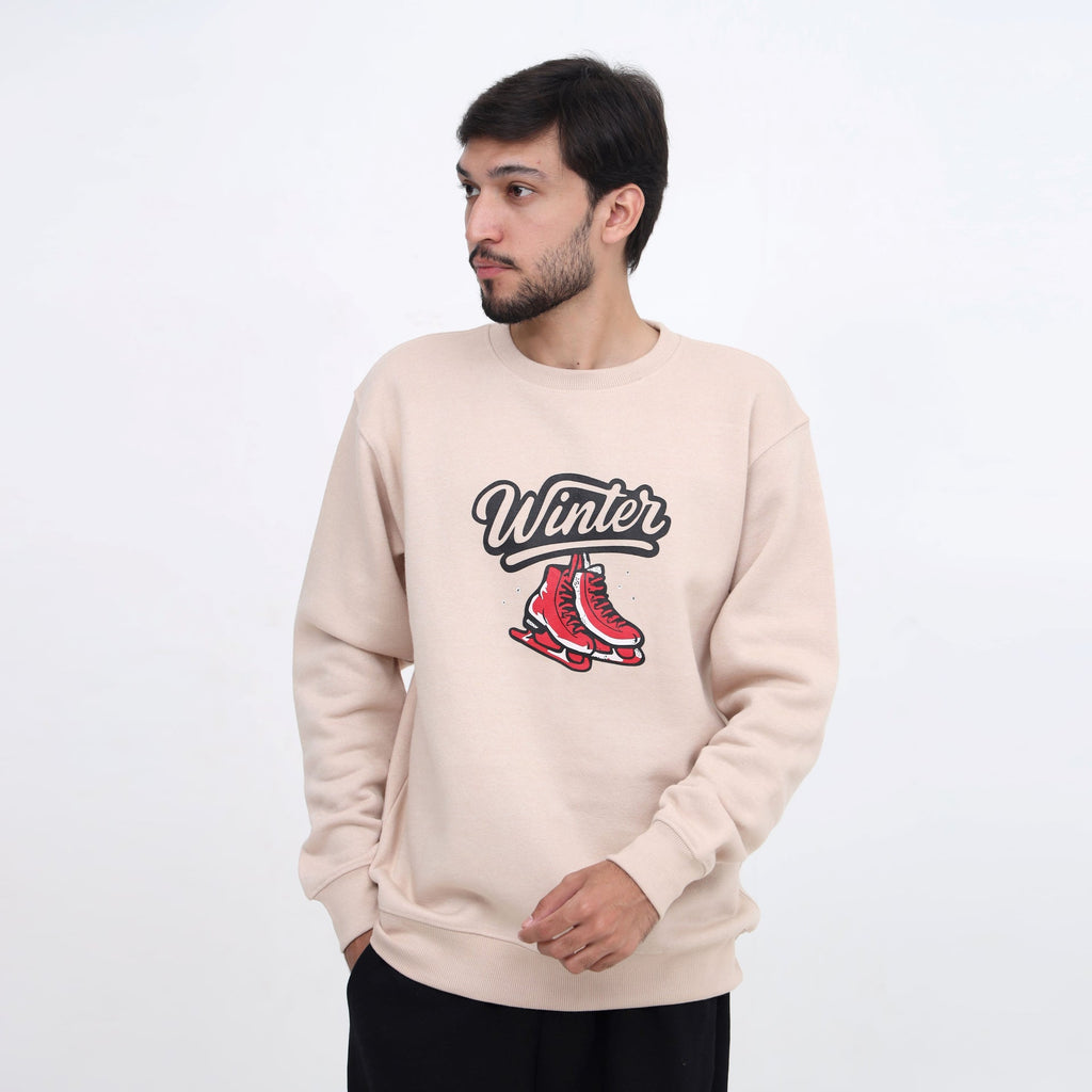 Pink Winter Graphic Men Sweatshirt