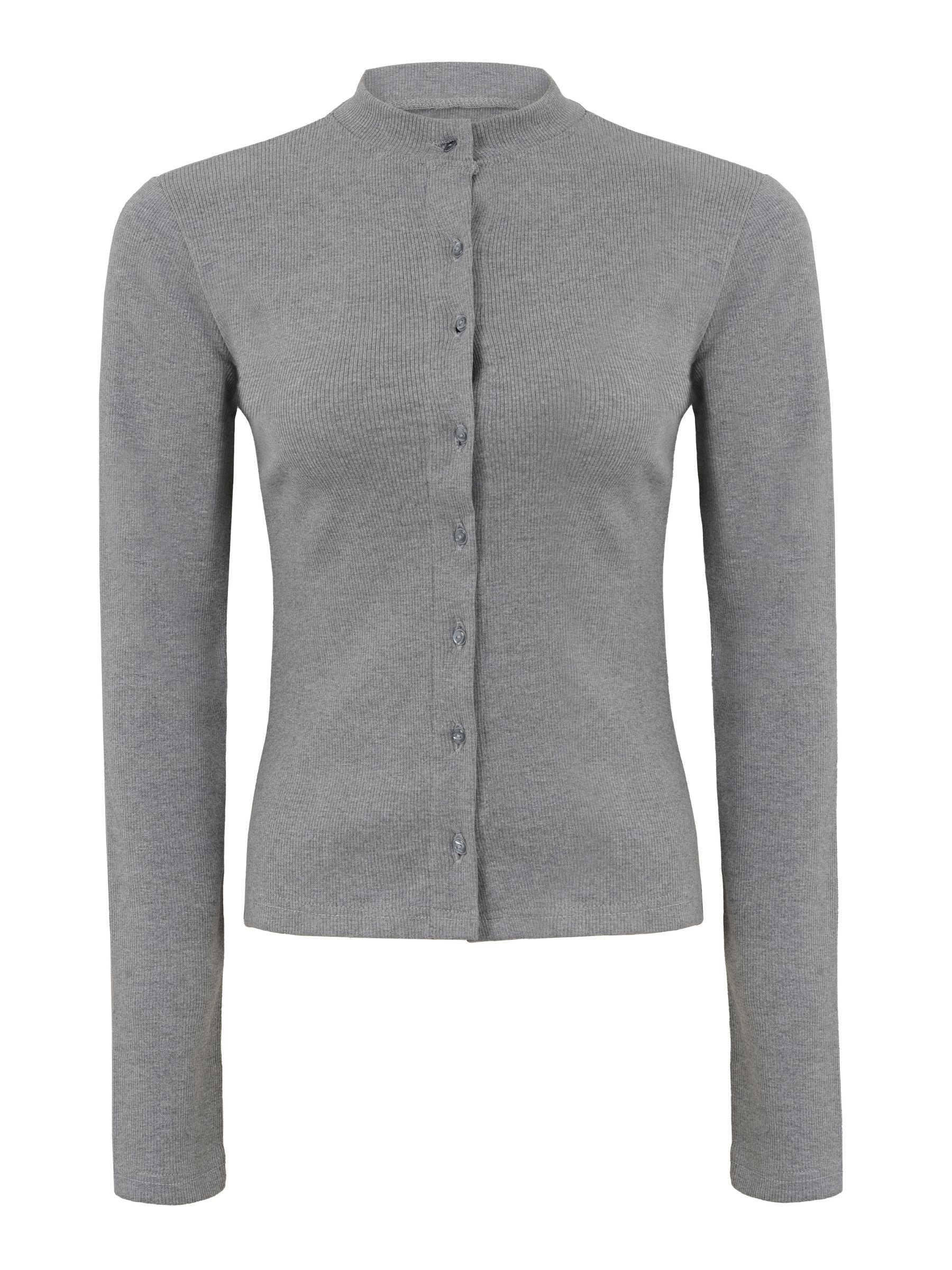 Rib Knit Cardigan & Pants Set - Cozy Ribbed Loungewear 2Pc Set with Button Front