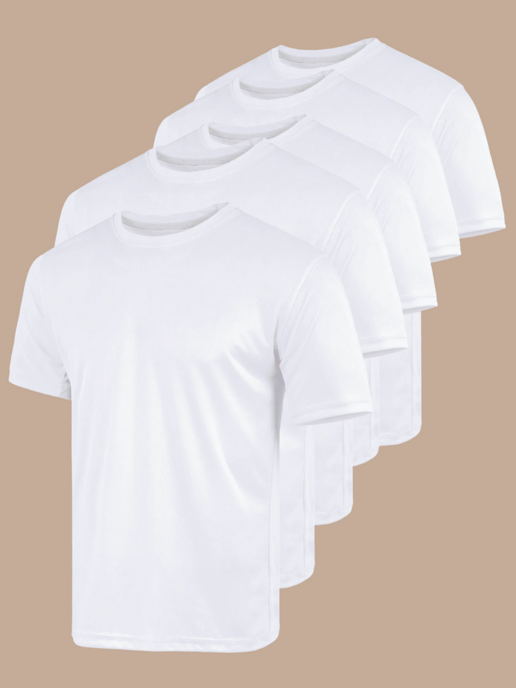 5-Pack Men White Cotton Shirt - Super Soft White T-Shirt