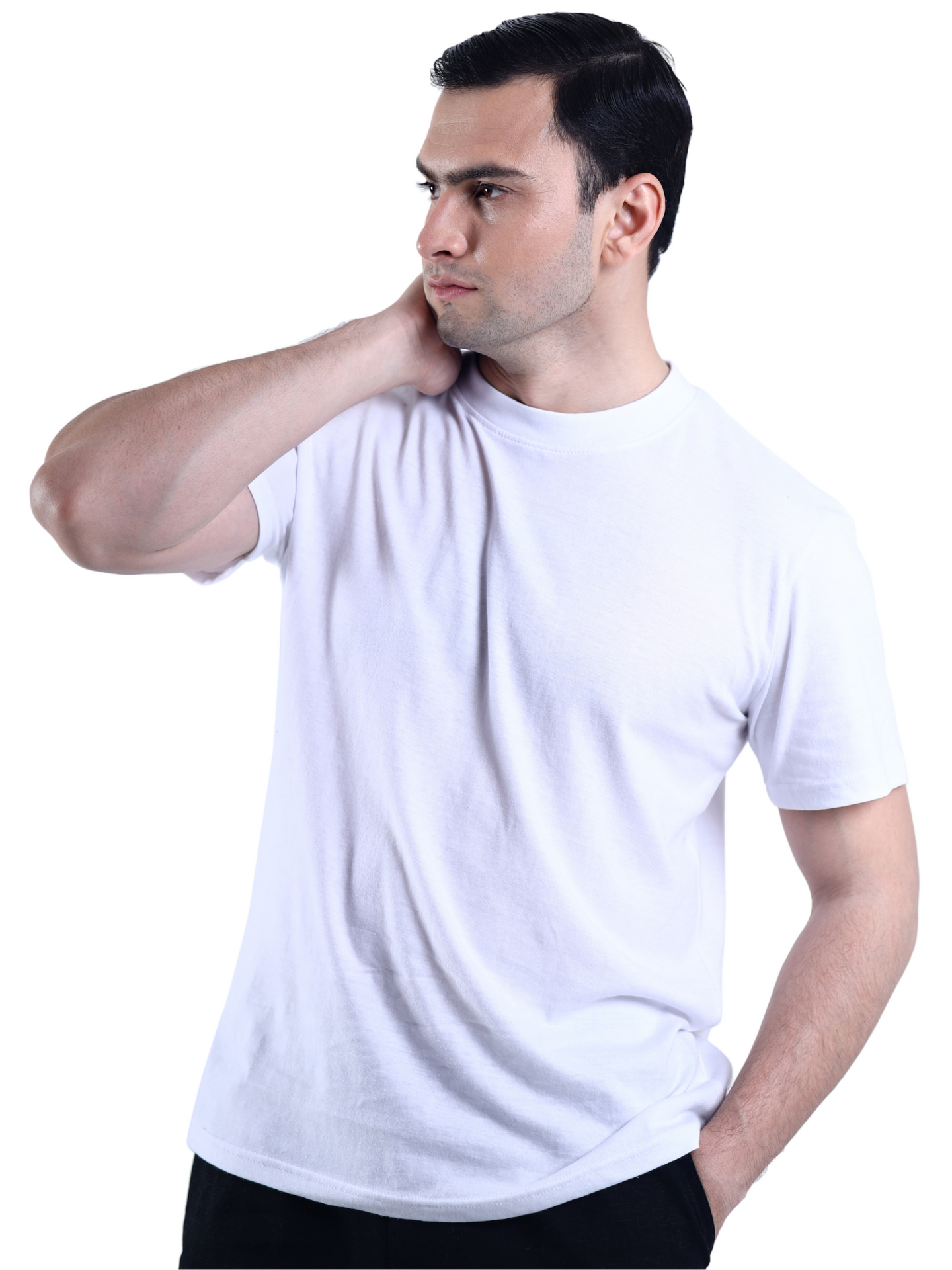 5-Pack Men White Cotton Shirt - Super Soft White T-Shirt