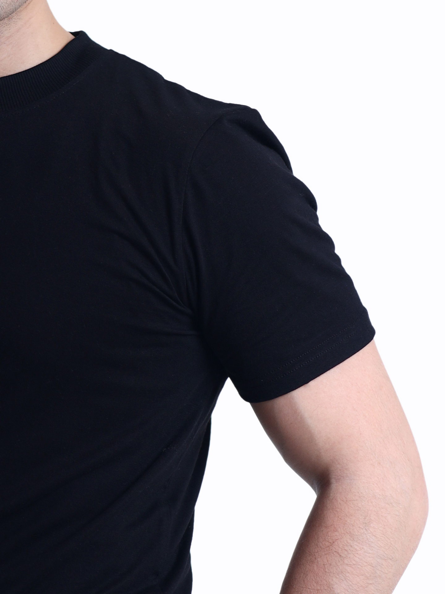 5-Pack Black Men Summer Cotton Shirt - Super Soft Plain Tees