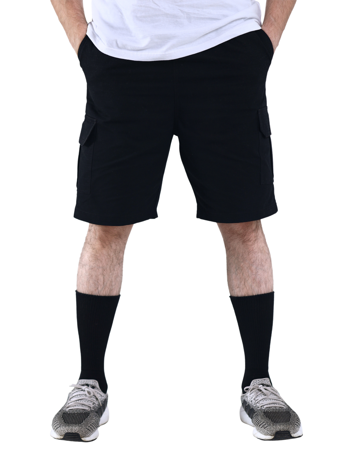 Men Black Cargo Shorts