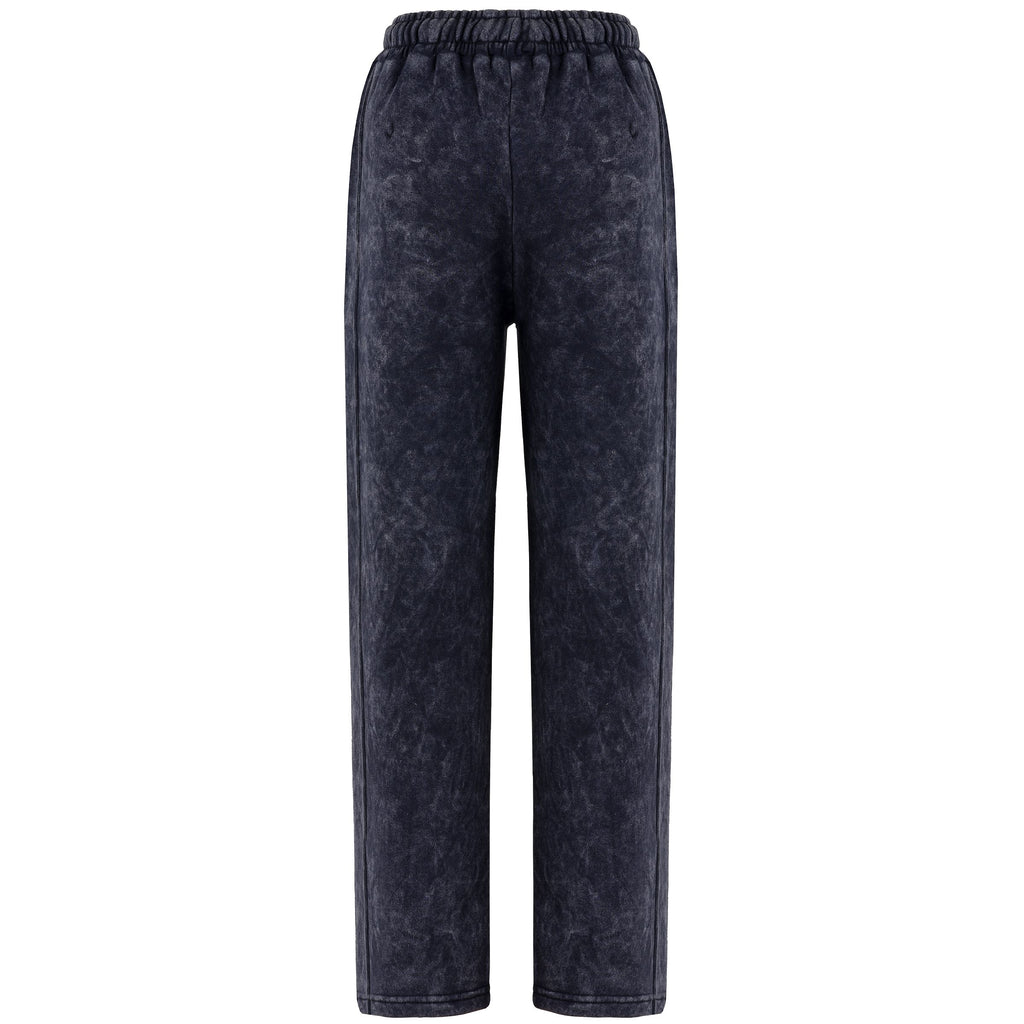 Women Acid Wash Crop Top Zip Tracksuit Straight Leg Joggers - Stylish Female Jacket