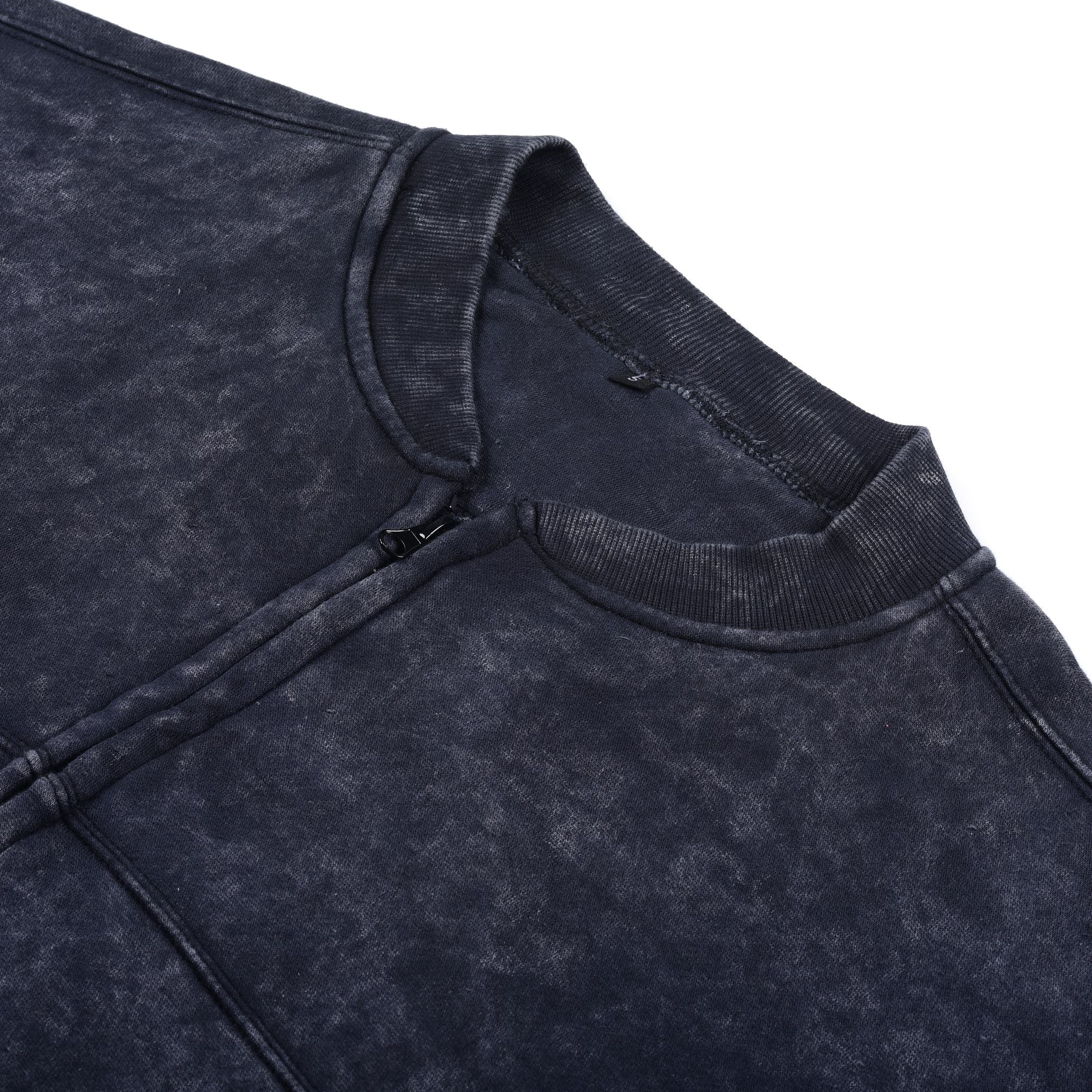 Women Acid Wash Crop Top Zip Tracksuit Straight Leg Joggers - Stylish Female Jacket