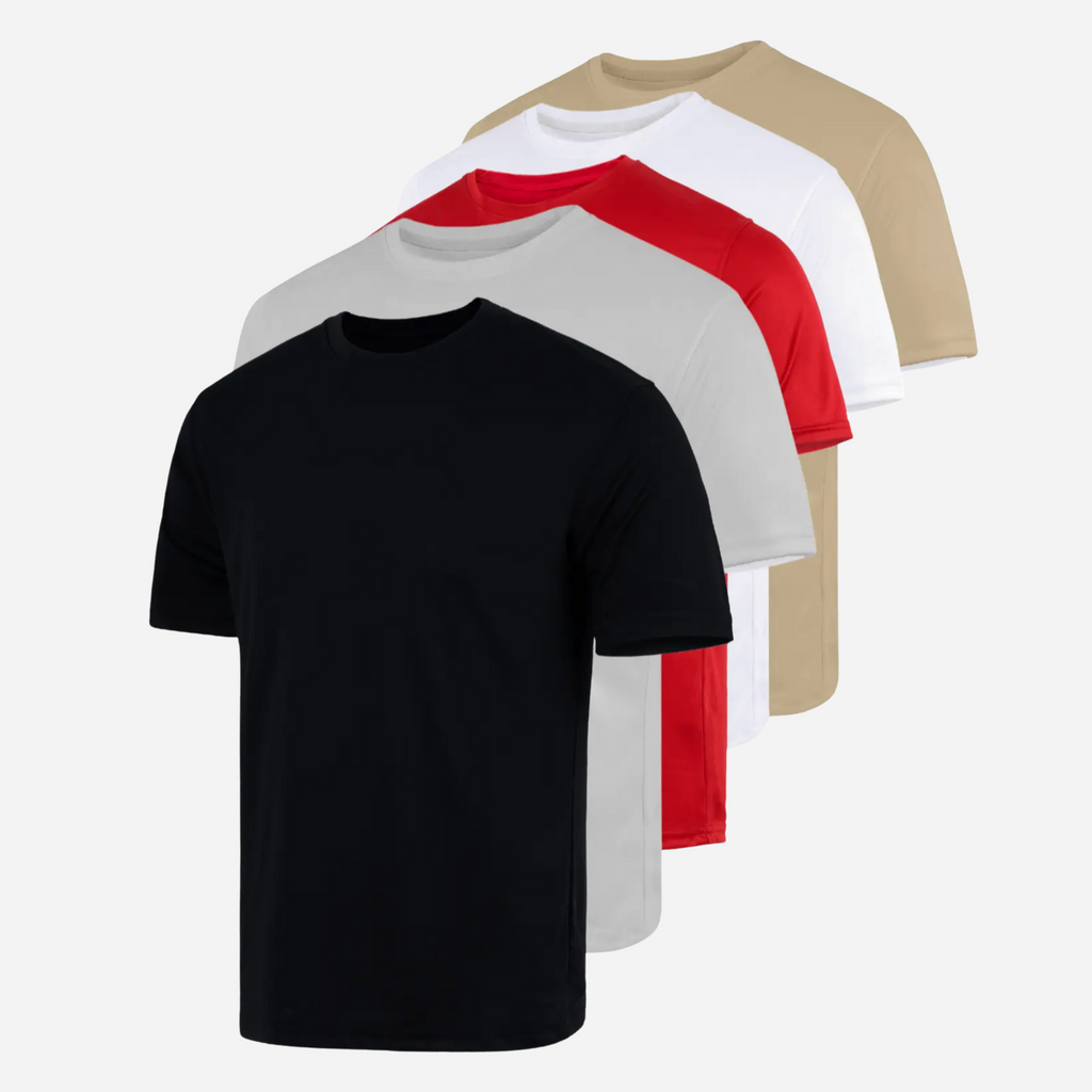 5-Pack Multicolor Men Summer Cotton Shirt - Super Soft Plain Tees